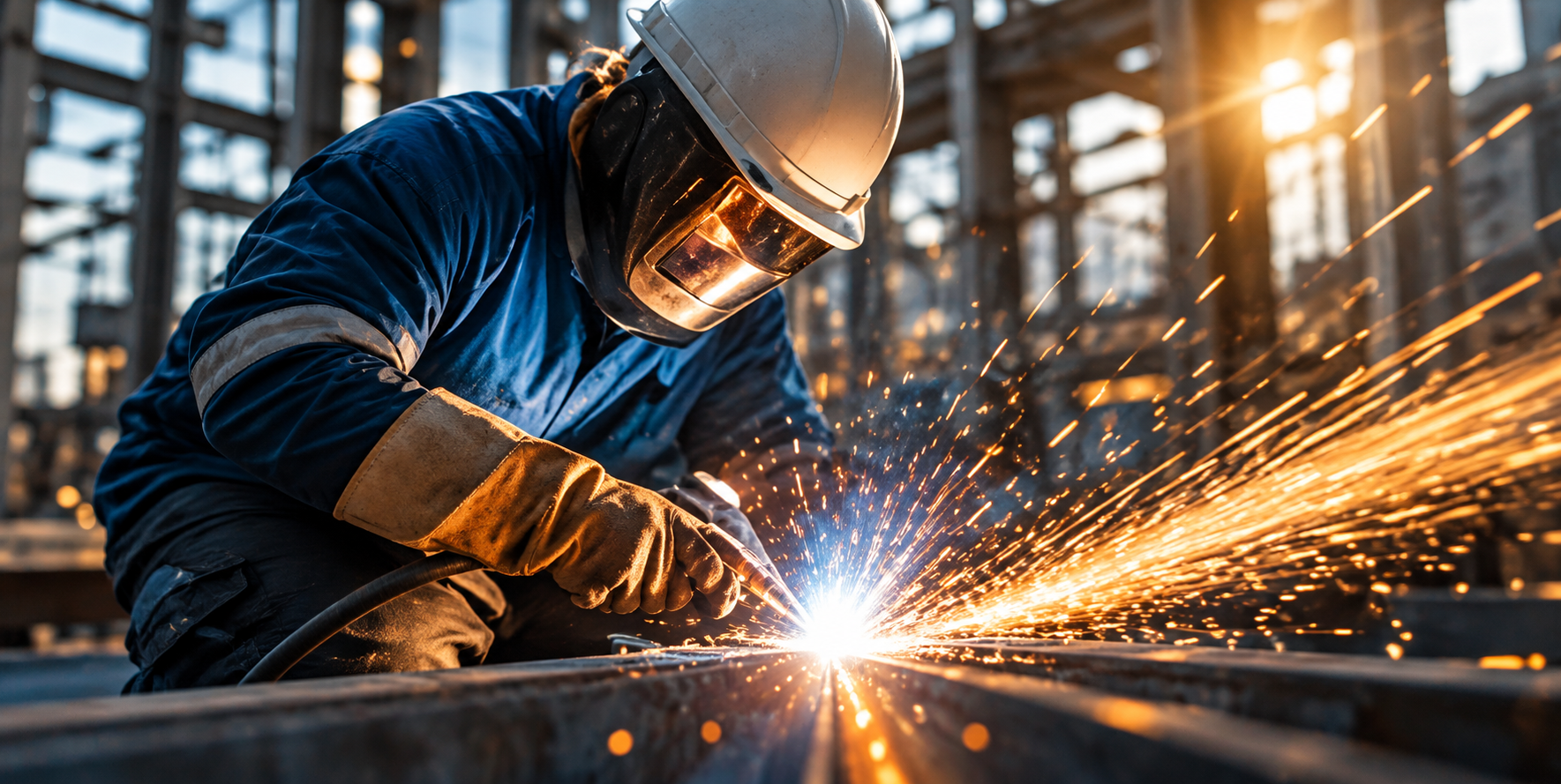Trabajo de soldadura en un entorno industrial
